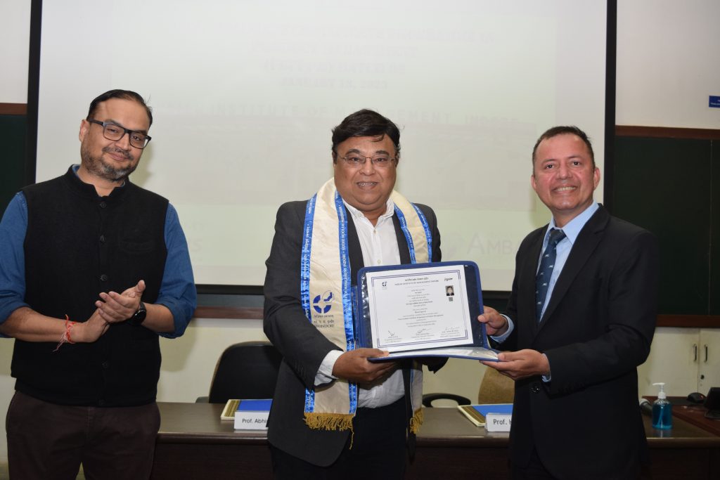 IIM Indore Dr Bharat Agravat cosmetic implants dental surgeon convocation certificate received from indian institute of management India