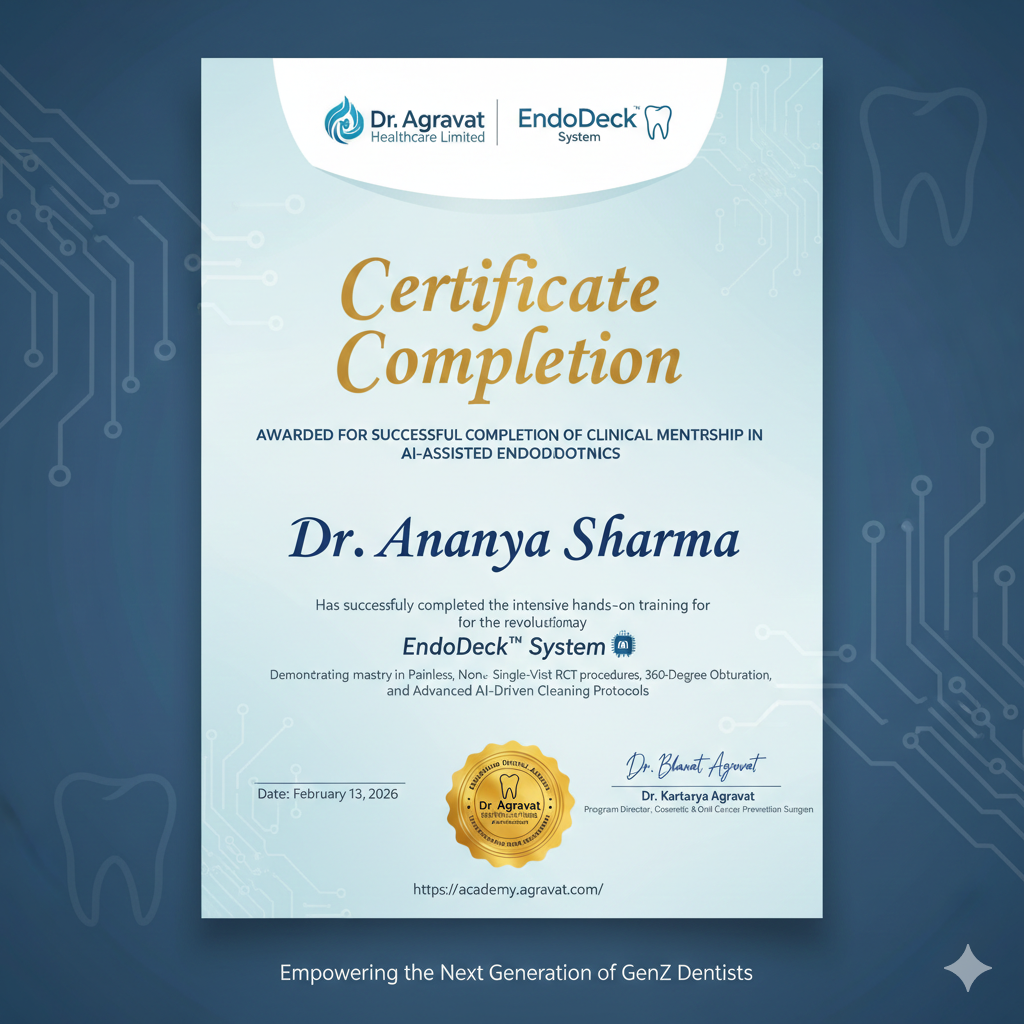 Certificate of Completion of EndoDeck System Ahmedabad, Gujarat, india.